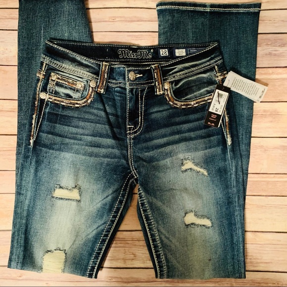 Miss Me Denim - Miss Me Chloe Distressed Boot Jeans - Size 28